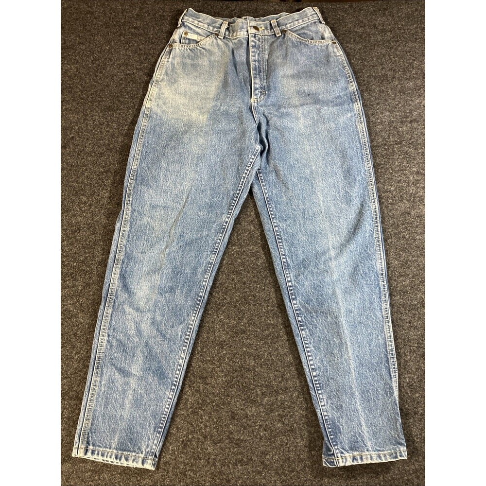 Vintage Lee High Rise Tapered Jeans 12M Made in USA Western Double Yoke Waist 28